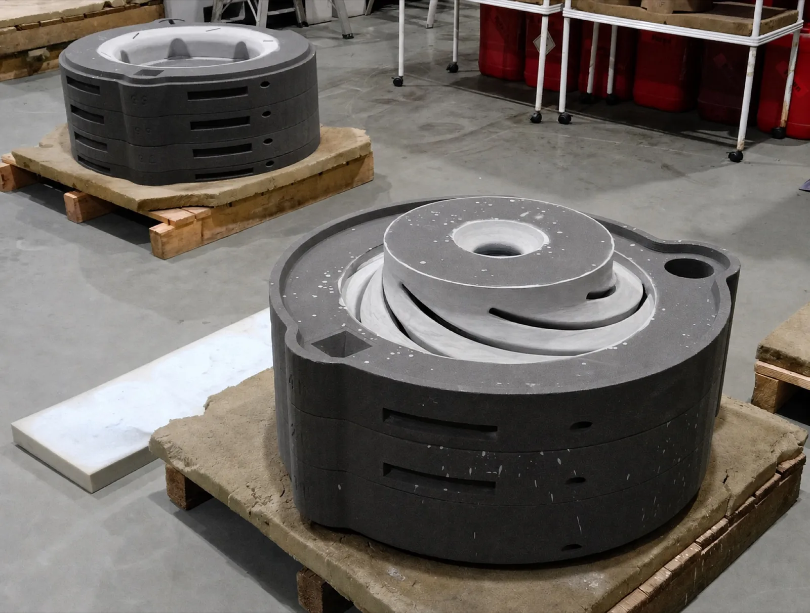 3D-printed sand molds produced for four double-suction impeller castings