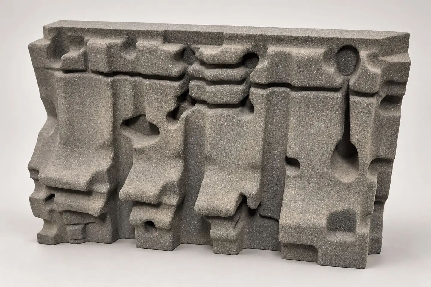 Interior geometry of a sand mould used with printed cores
