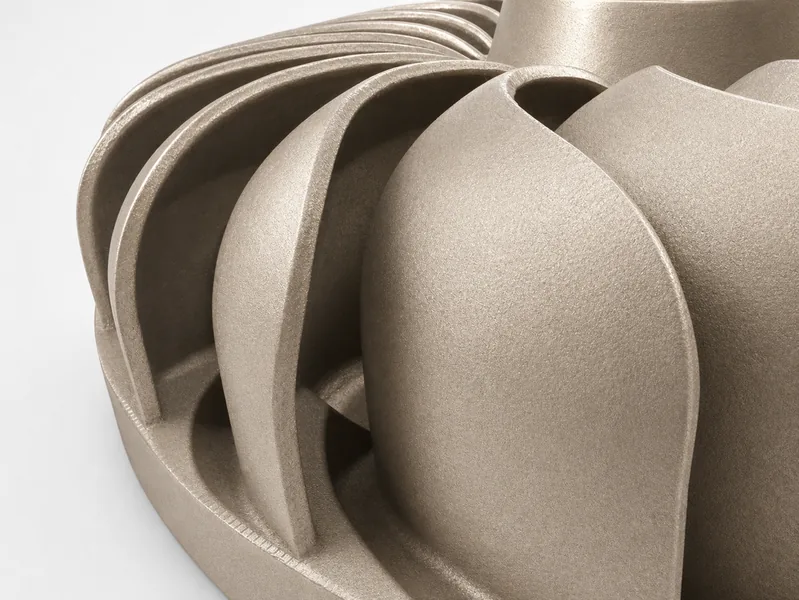 Close-up of an open impeller blade surface