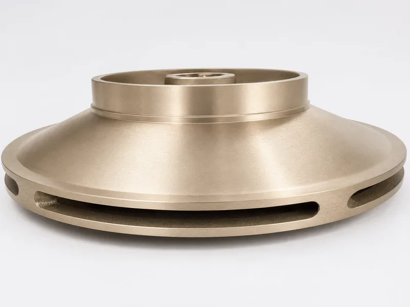 Close-up of internal closed impeller geometry