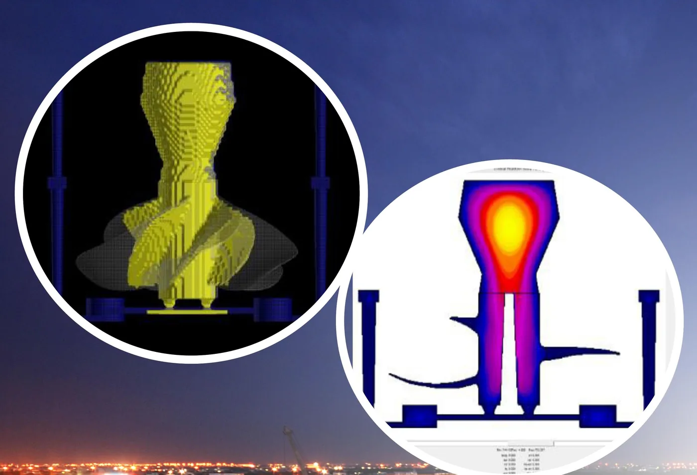 Casting solidification simulation results for the marine propeller documented in the journal article.