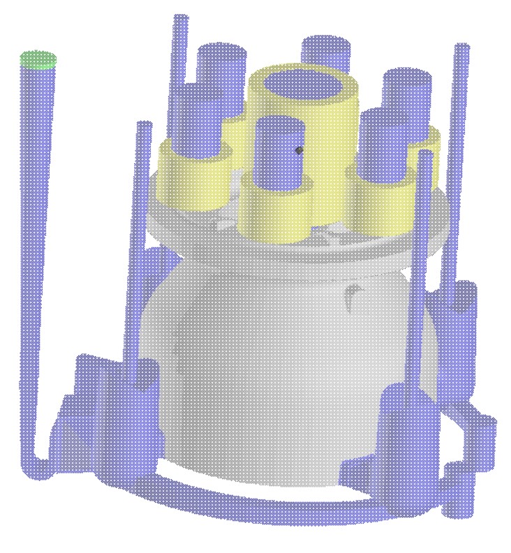 Filling and solidification simulation view of the rigged pump bowl assembly