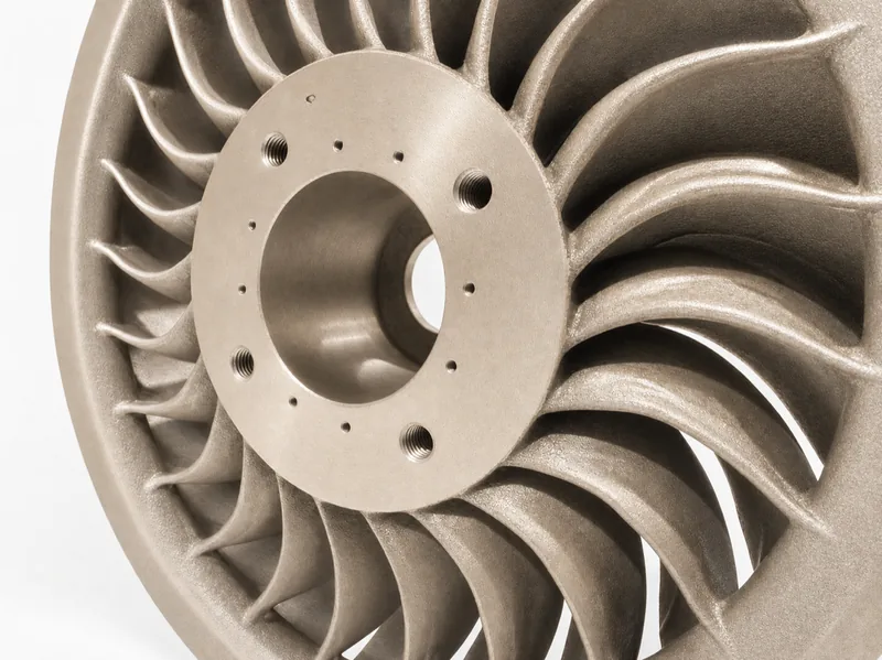 Rear hub detail of an open impeller