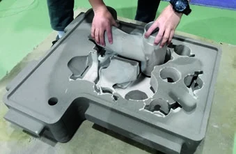 Printed sand mold cavity for the replacement cylinder head