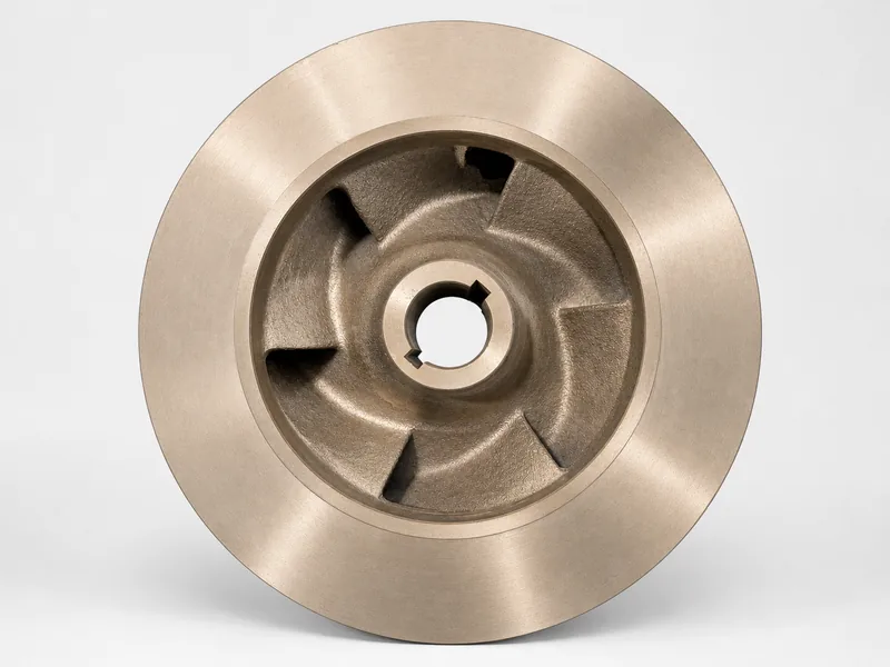 Closed impeller inlet and internal blade detail