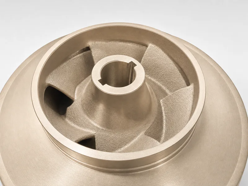 Side view of closed impeller flow passages