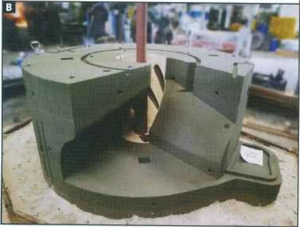 Partly assembled 3D printed sand mould for a 1,200 mm diameter propeller