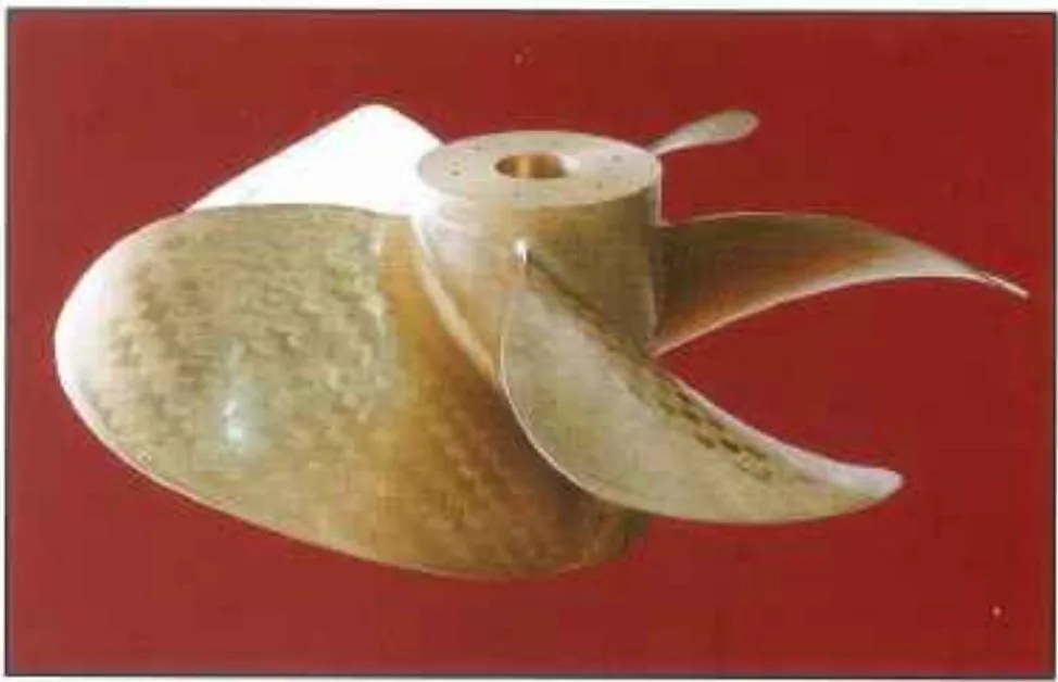 Finish machined 1,200 mm diameter nickel aluminium bronze ship propeller