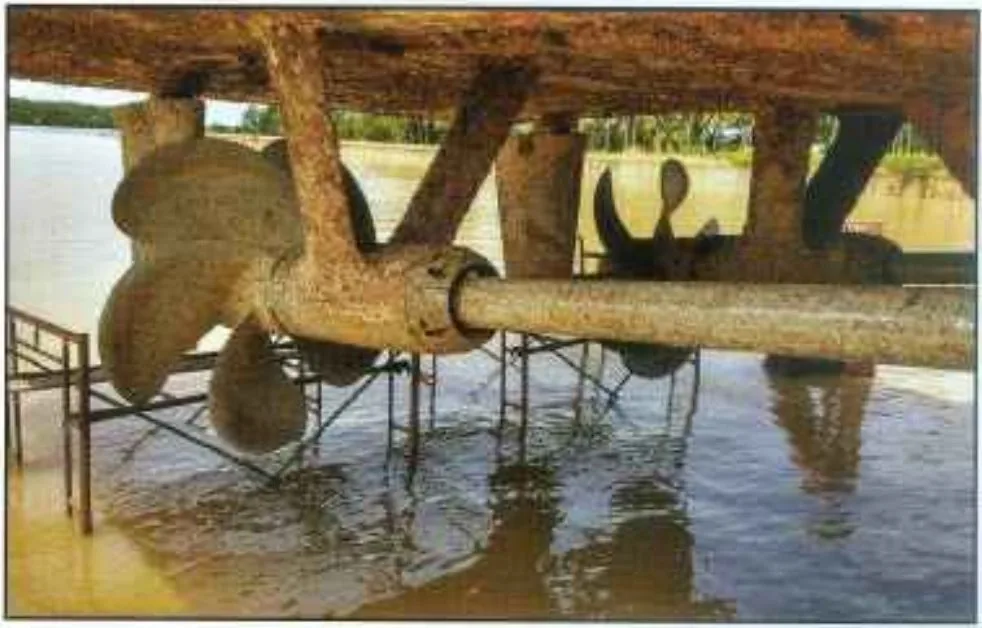 Twin 1,200 mm aluminium bronze propellers on a navy patrol vessel during routine dry inspection
